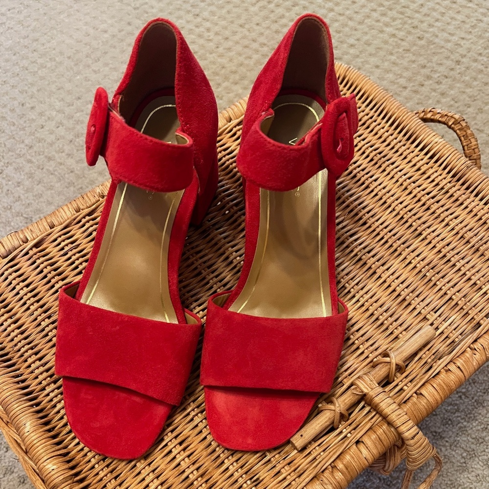 Red Suede Vionic Chardonnay Sandal